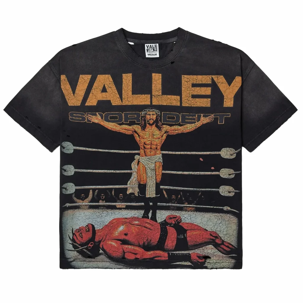 Jesus Vs Hellboy Tee Vintage Black