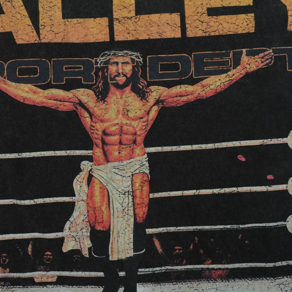 Jesus Vs Hellboy Tee Vintage Black