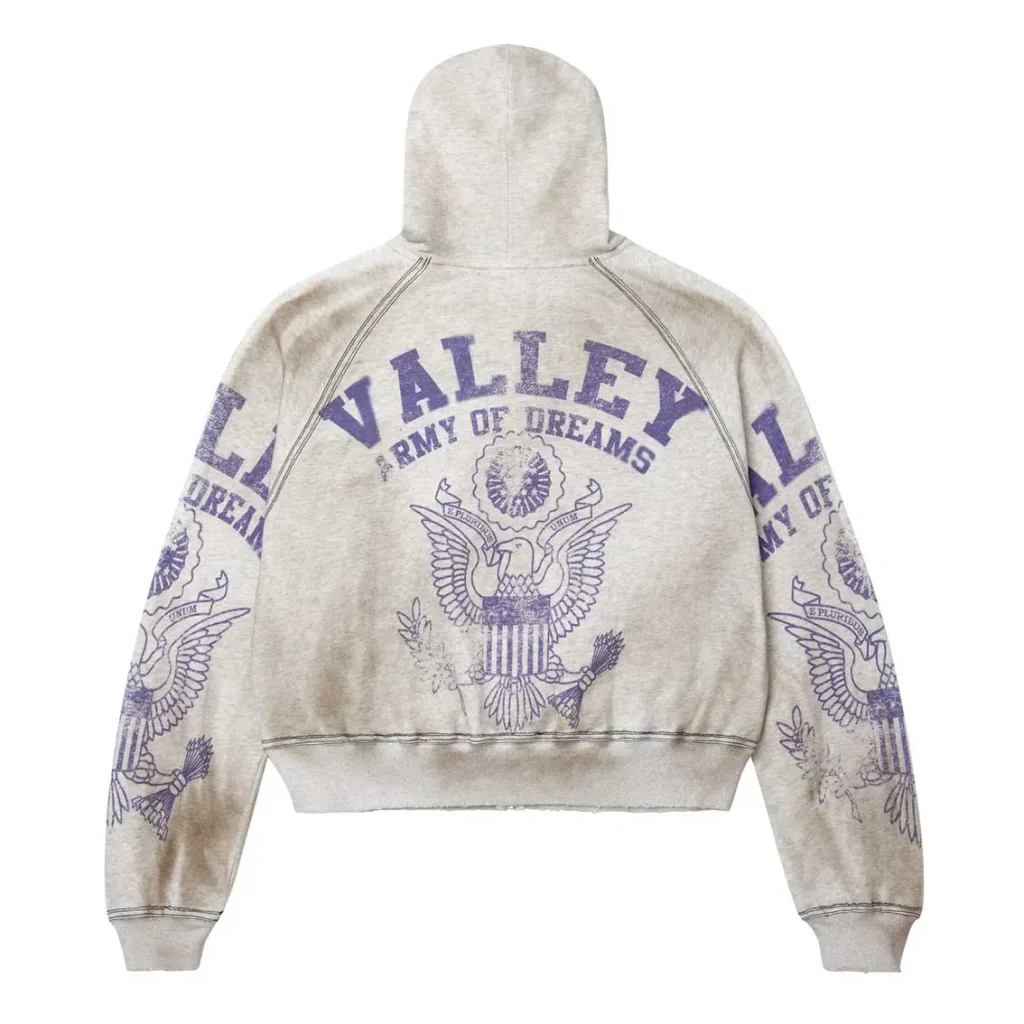 Vale Forever Army Zip Up Grey Hoodie